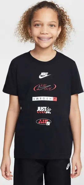Футболка підліткова Nike SPORTSWEAR LOGOS чорна HM5662-010