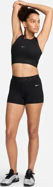 Шорты женские Nike PRO MID-RISE 3" MESH-PANELED черные FN3336-010