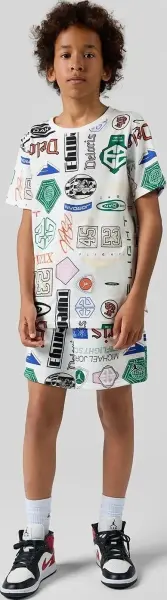 Шорты подростковые Nike JORDAN ESSENTIALS FRENCH TERRY PRINTED бело-сине-зеленые 95D743-782