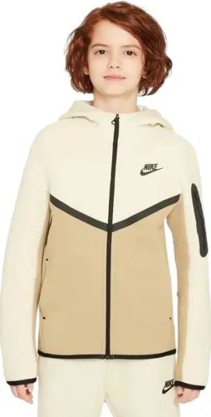 Толстовка подростковая Nike SPORTSWEAR TECH FLEECE кремово-бежевая HV5867-297