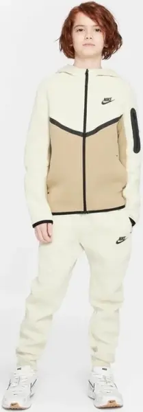 Толстовка подростковая Nike SPORTSWEAR TECH FLEECE кремово-бежевая HV5867-297