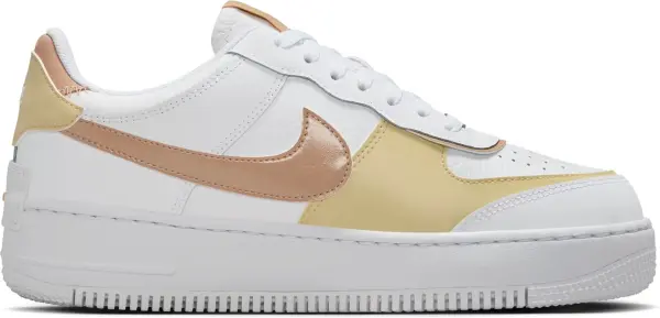 Кроссовки женские Nike AIR FORCE 1 SHADOW бело-золотисто-светло-коричневые DZ1847-111