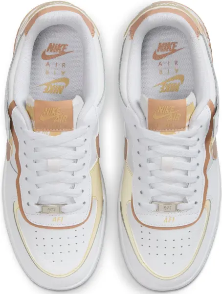 Кроссовки женские Nike AIR FORCE 1 SHADOW бело-золотисто-светло-коричневые DZ1847-111