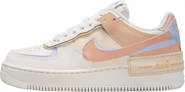 Кроссовки женские Nike AIR FORCE 1 SHADOW кремово-персиково-фиолетовые DZ1847-114