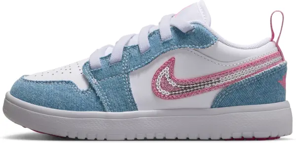Кросівки дитячі Nike AIR JORDAN 1 LOW ALT SE (PS) блакитно-біло-рожеві HQ2003-400