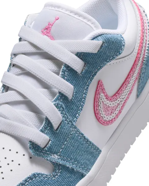Кросівки дитячі Nike AIR JORDAN 1 LOW ALT SE (PS) блакитно-біло-рожеві HQ2003-400