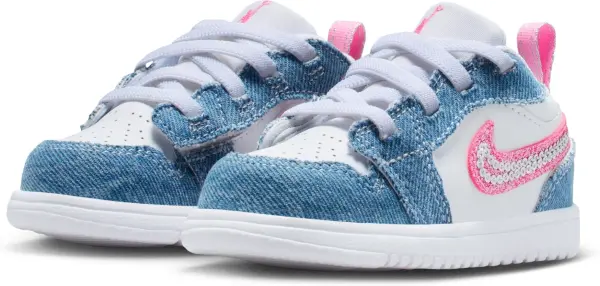 Кроссовки детские Nike AIR JORDAN 1 LOW ALT SE (TD) голубо-бело-розовые HQ2002-400