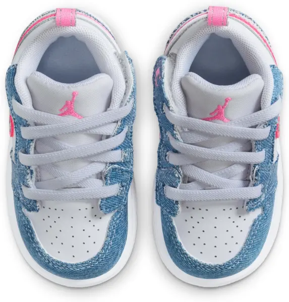 Кроссовки детские Nike AIR JORDAN 1 LOW ALT SE (TD) голубо-бело-розовые HQ2002-400