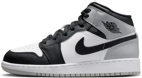 Кроссовки подростковые Nike AIR JORDAN 1 MID (GS) бело-черно-серые DQ8423-101