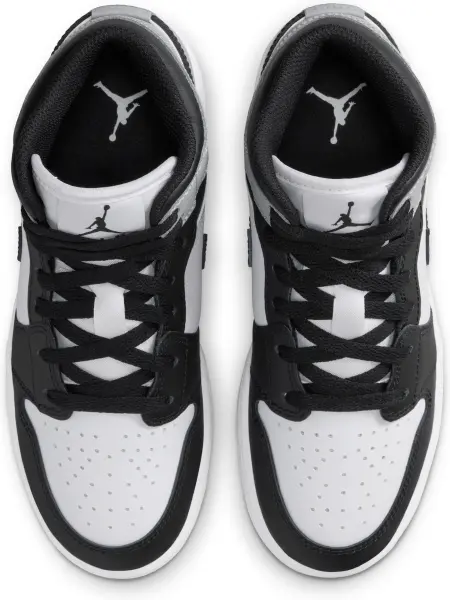 Кроссовки подростковые Nike AIR JORDAN 1 MID (GS) бело-черно-серые DQ8423-101