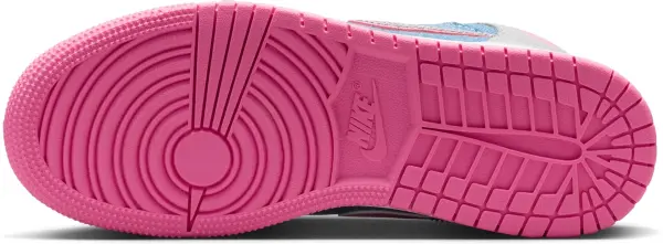 Кроссовки подростковые Nike AIR JORDAN 1 MID SE (GS) светло-серо-голубо-розовые HQ1999-400