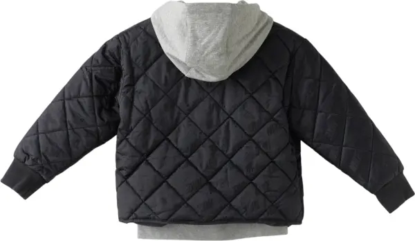 Куртка детская Nike FLEECE HOODED QUILT черно-серая 86N071-023