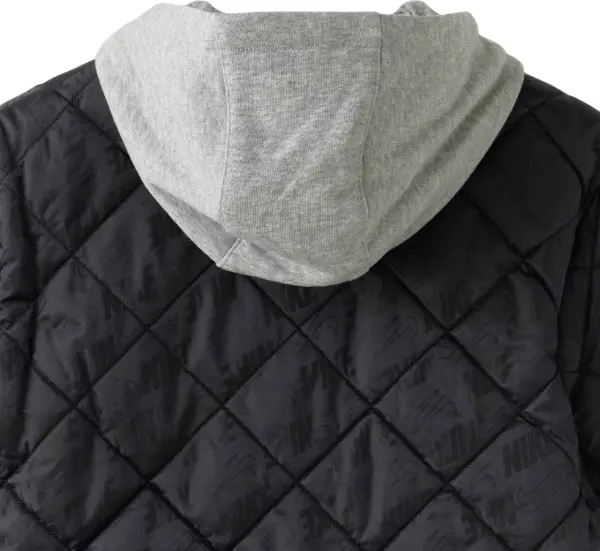 Куртка детская Nike FLEECE HOODED QUILT черно-серая 86N071-023