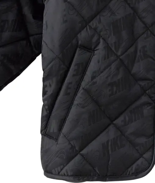 Куртка детская Nike FLEECE HOODED QUILT черно-серая 86N071-023
