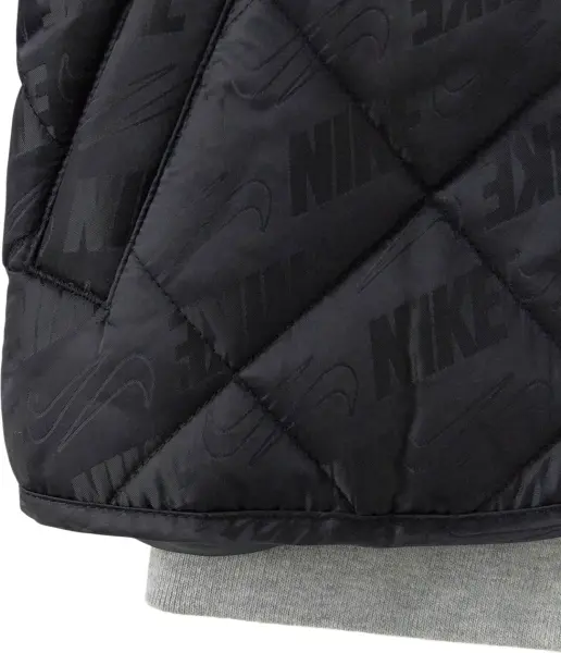 Куртка детская Nike FLEECE HOODED QUILT черно-серая 86N071-023