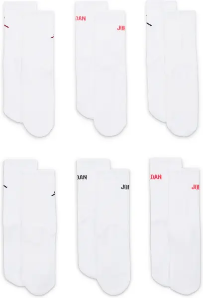 Шкарпетки дитячі Nike JORDAN LEGEND CREW SOCKS BOX SET білі (6 пар) BJ0343-001