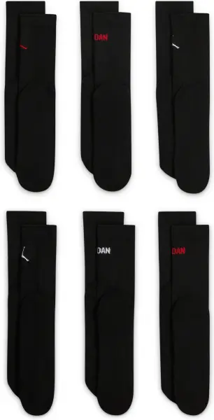 Носки детские Nike JORDAN LEGEND CREW SOCKS BOX SET черные (6 пар) BJ0343-023