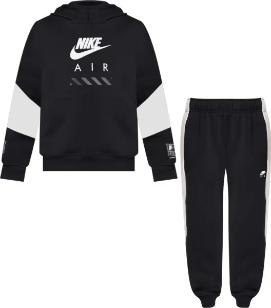 Спортивний костюм підлітковий Nike AIR FLEECE чорно-білий HF8812-010__HF8811-010