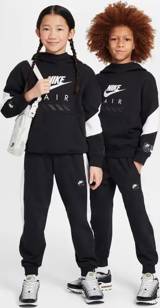 Спортивний костюм підлітковий Nike AIR FLEECE чорно-білий HF8812-010__HF8811-010