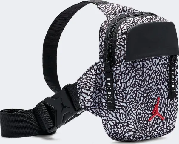 Сумка через плечо Nike JORDAN AIRBORNE HIP BAG бело-черная 7A0747-I00