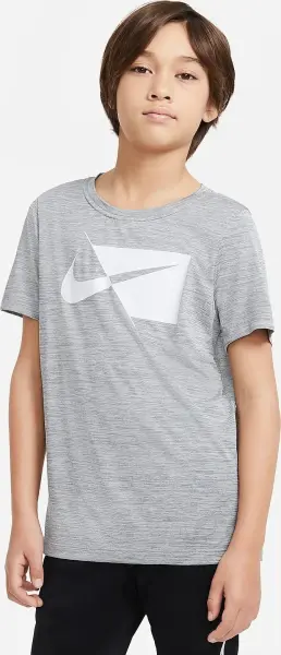 Футболка подростковая Nike DRI-FIT HYBRID серая DA0282-084