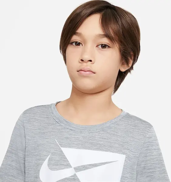 Футболка подростковая Nike DRI-FIT HYBRID серая DA0282-084