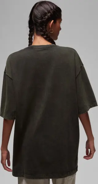 Футболка женская Nike AIR JORDAN OVERSIZED черно-салатово-розовая FD7208-010