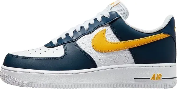 Кросівки Nike AIR FORCE 1 LOW EMB біло-темно-синьо-жовті FJ4209-400