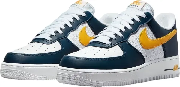 Кросівки Nike AIR FORCE 1 LOW EMB біло-темно-синьо-жовті FJ4209-400