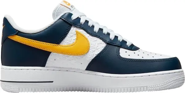 Кросівки Nike AIR FORCE 1 LOW EMB біло-темно-синьо-жовті FJ4209-400