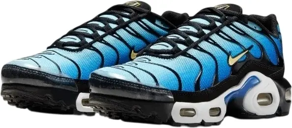 Кросівки підліткові Nike AIR MAX PLUS (GS) синьо-чорно-жовті CD0609-032
