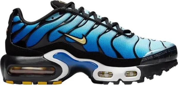 Кросівки підліткові Nike AIR MAX PLUS (GS) синьо-чорно-жовті CD0609-032
