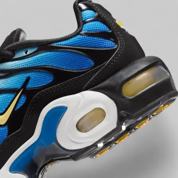 Кросівки підліткові Nike AIR MAX PLUS (GS) синьо-чорно-жовті CD0609-032