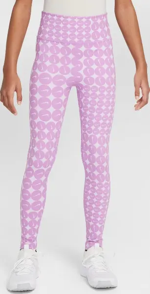 Леггинсы подростковые Nike ONE DRI-FIT HIGH-WAISTED сиренево-светло-розовые HF8228-532