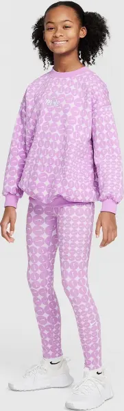 Леггинсы подростковые Nike ONE DRI-FIT HIGH-WAISTED сиренево-светло-розовые HF8228-532