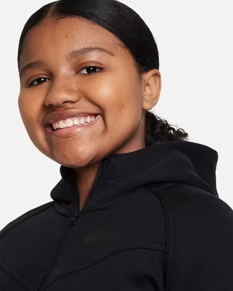 Толстовка підліткова Nike SPORTSWEAR TECH FLEECE FULL-ZIP (EXTENDED SIZE) чорна FD2980-010
