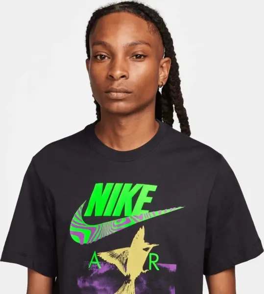 Футболка Nike BRANDRIFF IN AIR черно-фиолетово-зеленая FQ3774-010