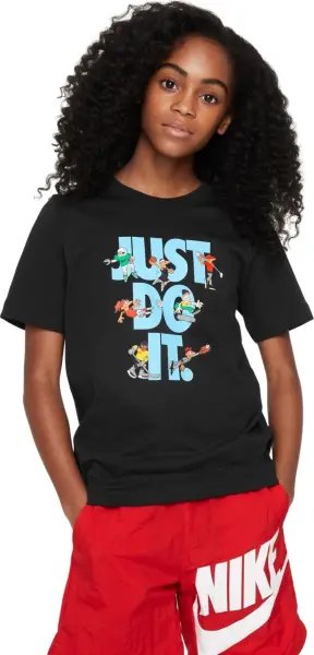 Футболка подростковая Nike JDI MULTI SPORT черно-голубая FN9667-010