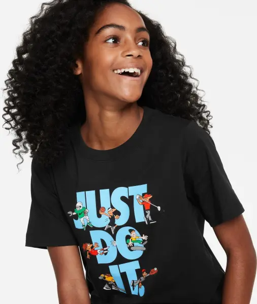 Футболка подростковая Nike JDI MULTI SPORT черно-голубая FN9667-010