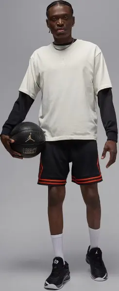 Шорти баскетбольні Nike JORDAN DRI-FIT MESH DIAMOND SHORTS чорно-помаранчеві HF9910-011