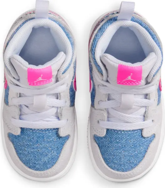 Кросівки дитячі Nike JORDAN 1 MID SE (TD) світло-сіро-блакитно-рожеві HQ2000-400