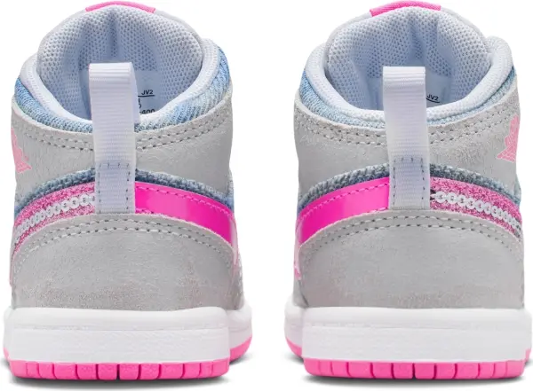 Кросівки дитячі Nike JORDAN 1 MID SE (TD) світло-сіро-блакитно-рожеві HQ2000-400