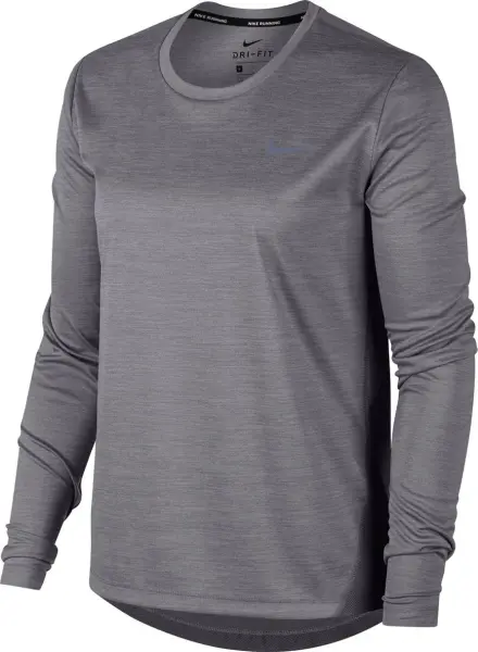 Лонгслів для бігу жіночий Nike DRI-FIT MILER сірий DJ0953-056
