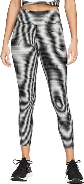 Лосини жіночі Nike FASTER RUNNING 7/8 чорно-сіро-білі DM7480-010