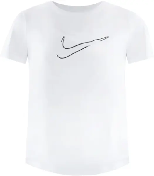 Футболка для бега женская Nike ONE SWOOSH DRI-FIT белая HJ2204-100