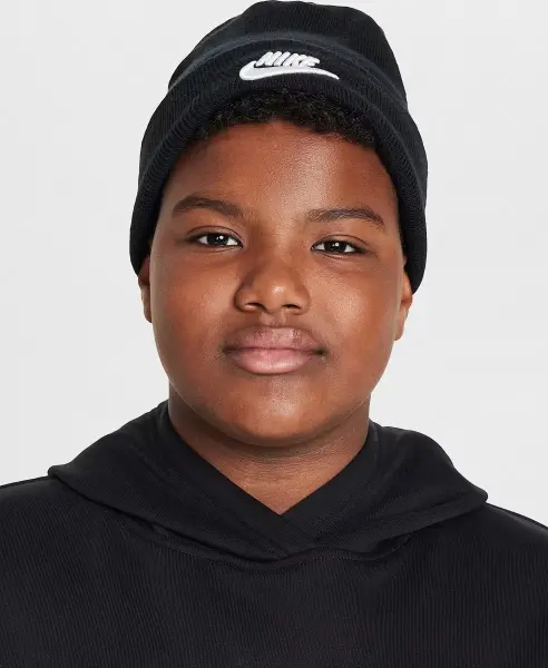 Шапка подростковая Nike PEAK BEANIE черная HF5498-010