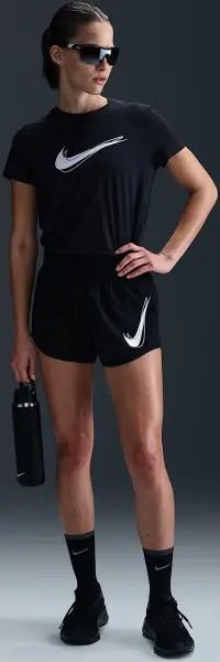 Шорти для бігу жіночі Nike ONE DRI-FIT MID-RISE BRIEF-LINED RUNNING чорні HJ2195-010