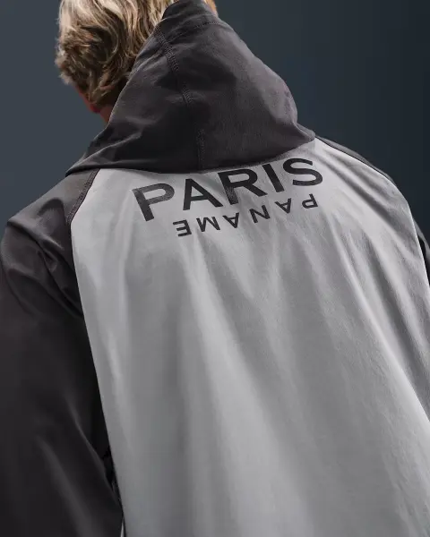 Ветровка Nike PARIS SAINT-GERMAIN TECH WINDRUNNER серо-темно-серая HQ4981-060