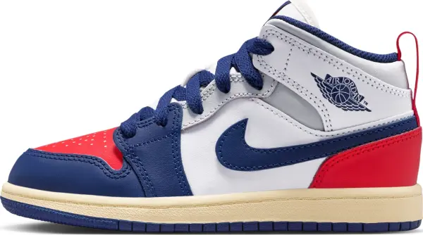 Кросівки дитячі Nike AIR JORDAN 1 MID (PS) синьо-біло-червоні DQ8424-102