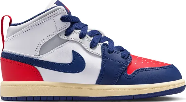 Кросівки дитячі Nike AIR JORDAN 1 MID (PS) синьо-біло-червоні DQ8424-102